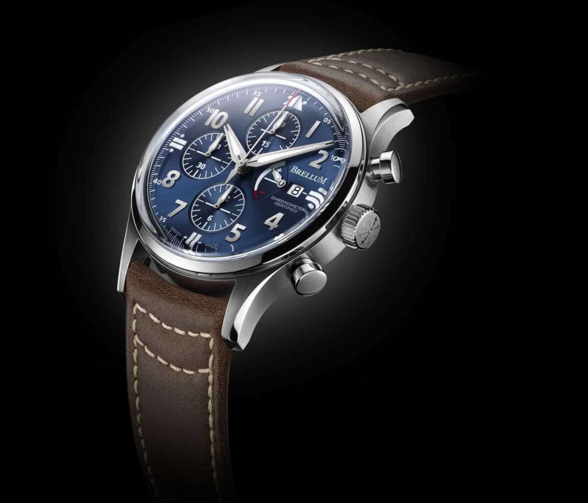 Brellum Pilot Power Reserve Chronometer Blue Dial pilot.217 – Swiss Time