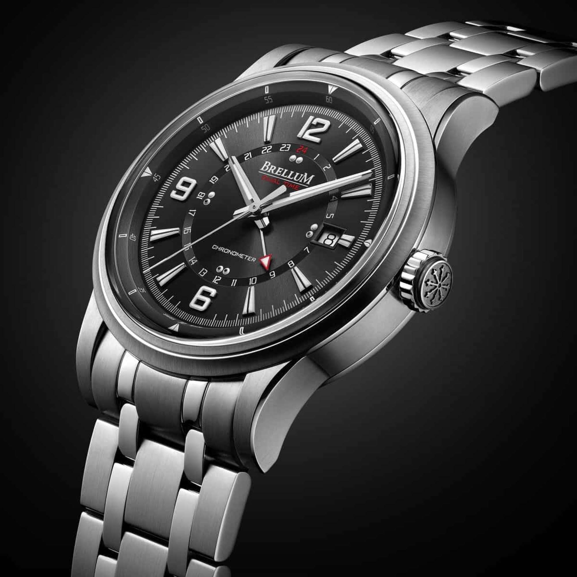 Brellum Wyvern GMT Chronometer Black Dial W.GMT.130 – Swiss Time