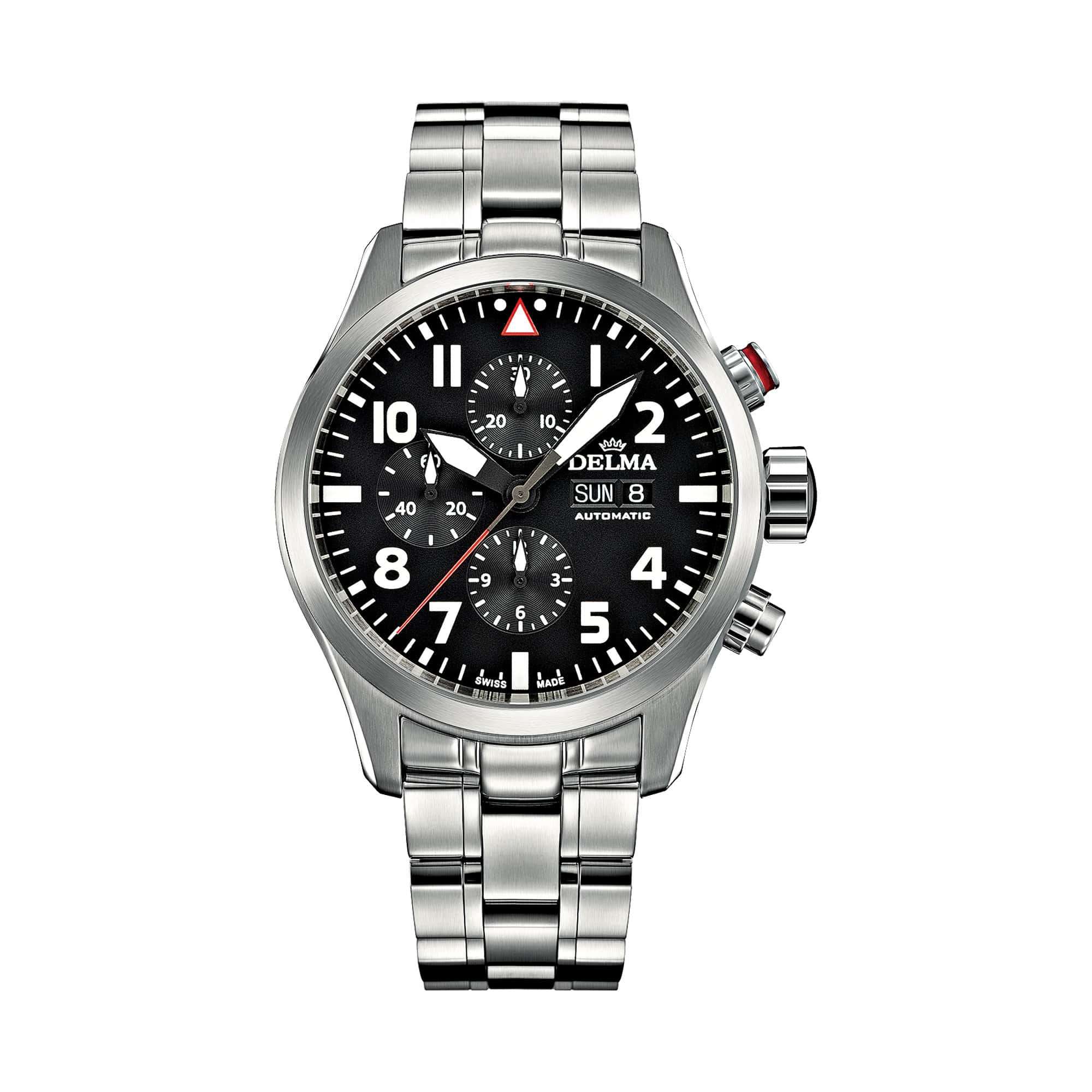 Delma Aero Commander Chronograph Automatic Stainless Steel – Swiss Time