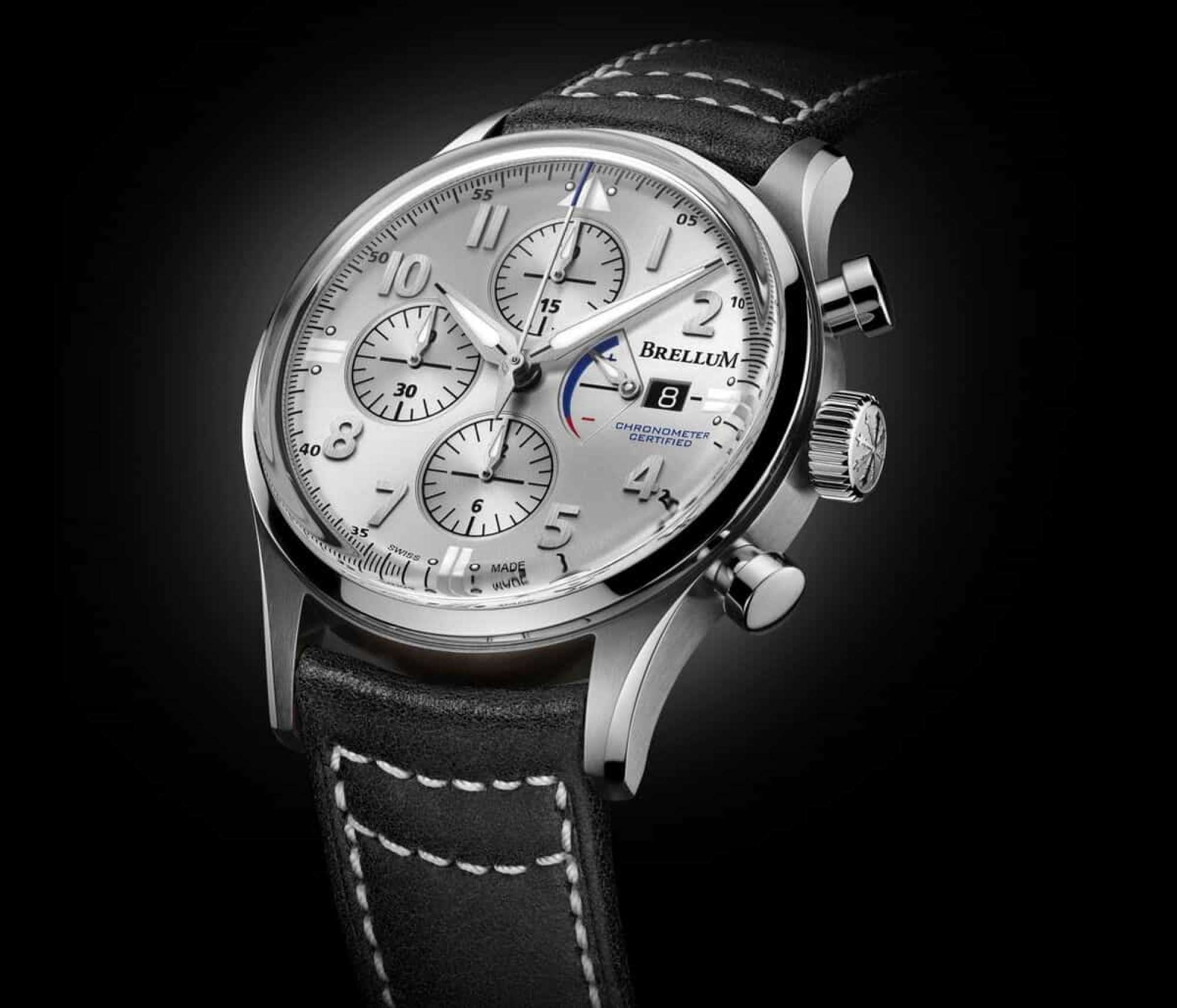 Brellum Pilot Power Reserve Chronometer Silver Dial pilot.207 – Swiss Time