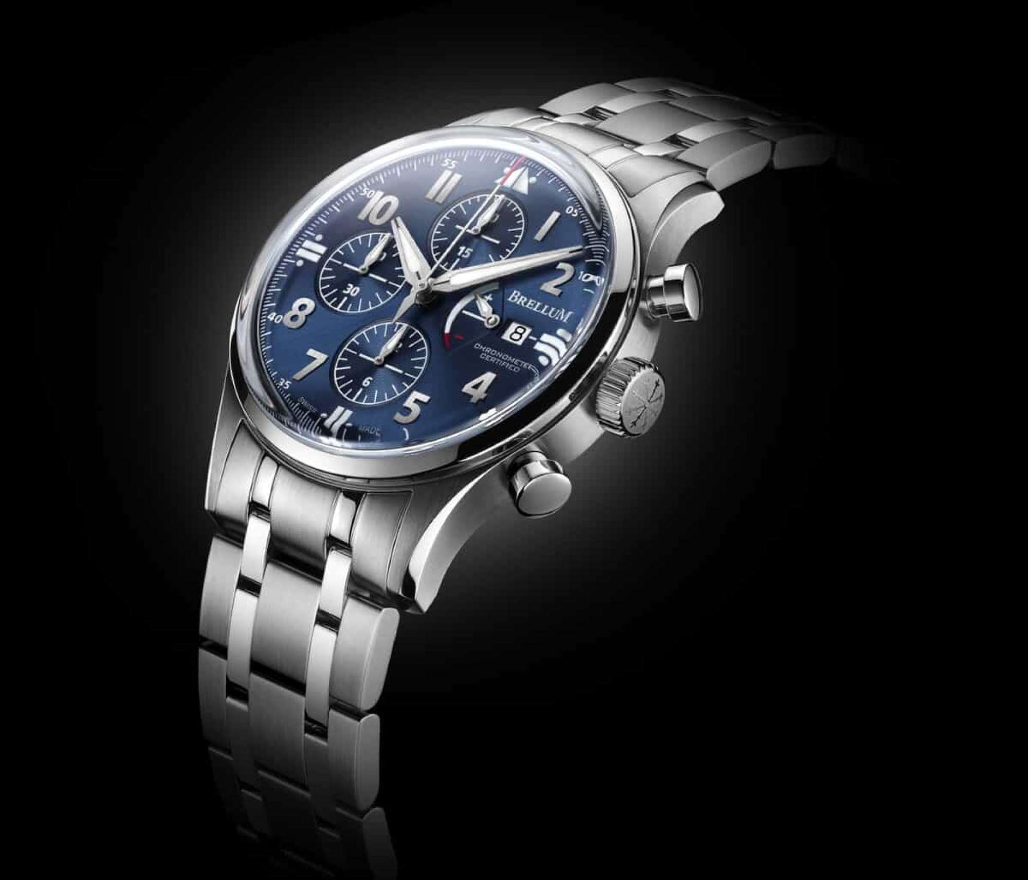 Brellum Pilot Power Reserve Chronometer Blue Dial pilot.217 – Swiss Time