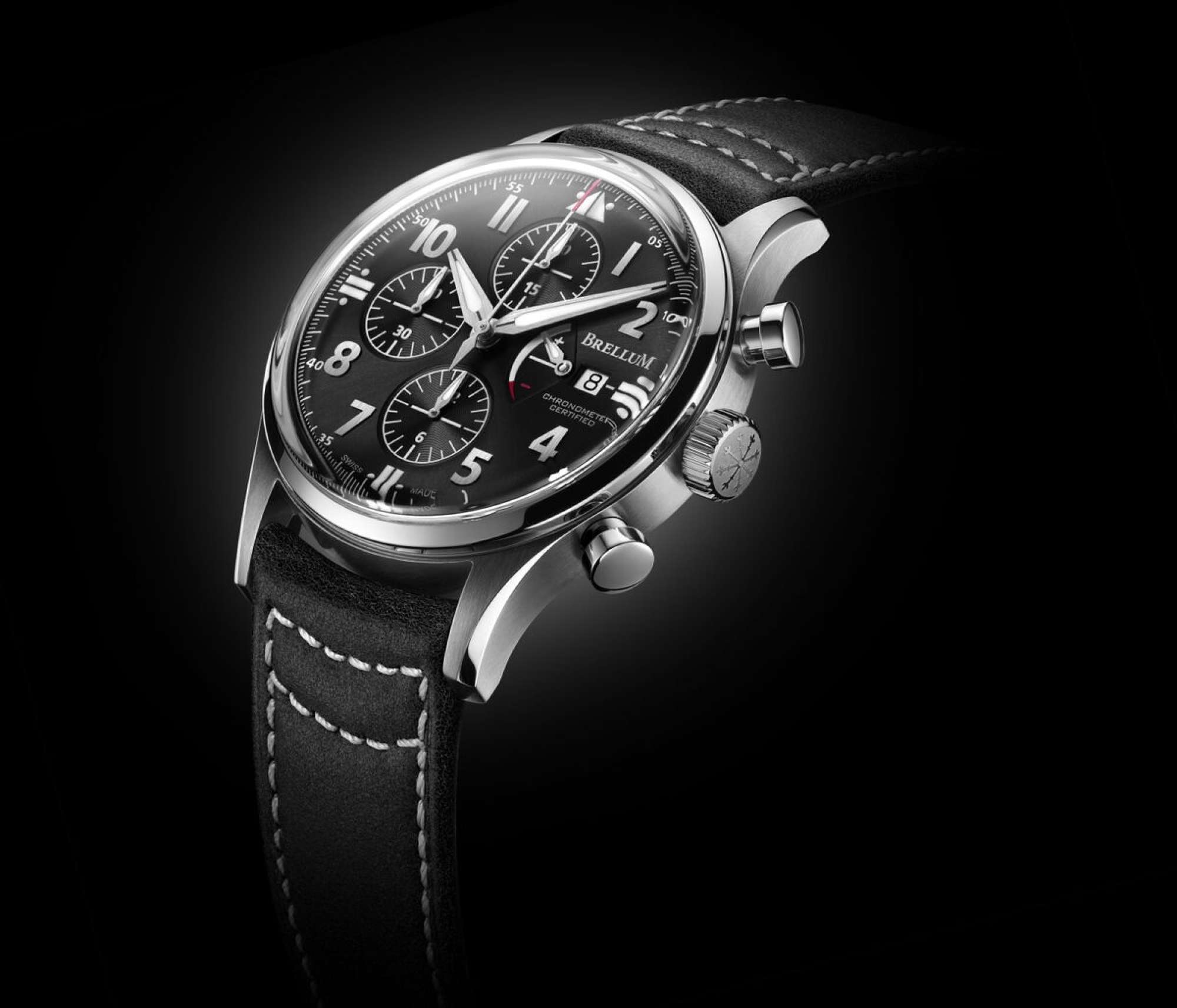 Brellum Pilot Power Reserve Chronometer Black Dial pilot.237 – Swiss Time